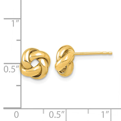 14K Gelbgold Poliert Liebe Knoten Ohrstecker