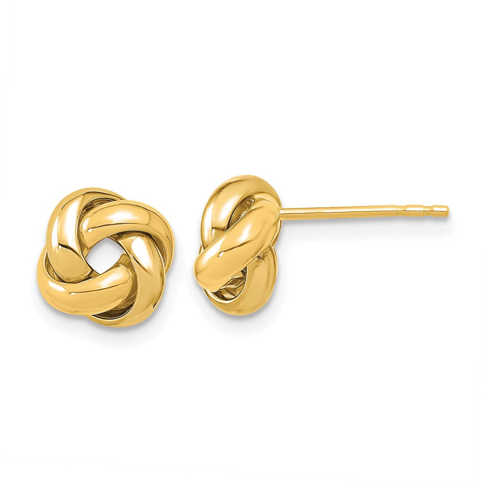14K Gelbgold Poliert Liebe Knoten Ohrstecker