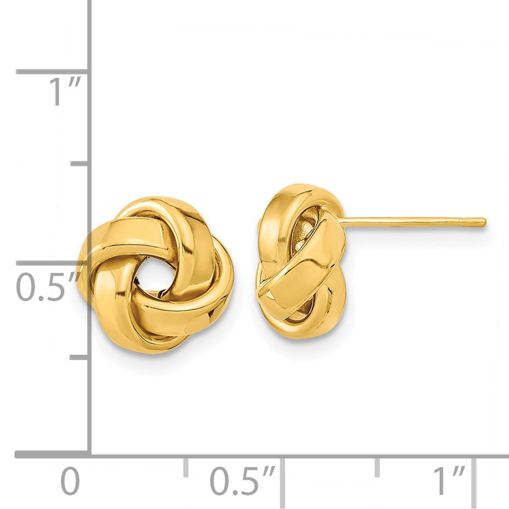 14K Gelbgold Poliert Liebe Knoten Ohrstecker