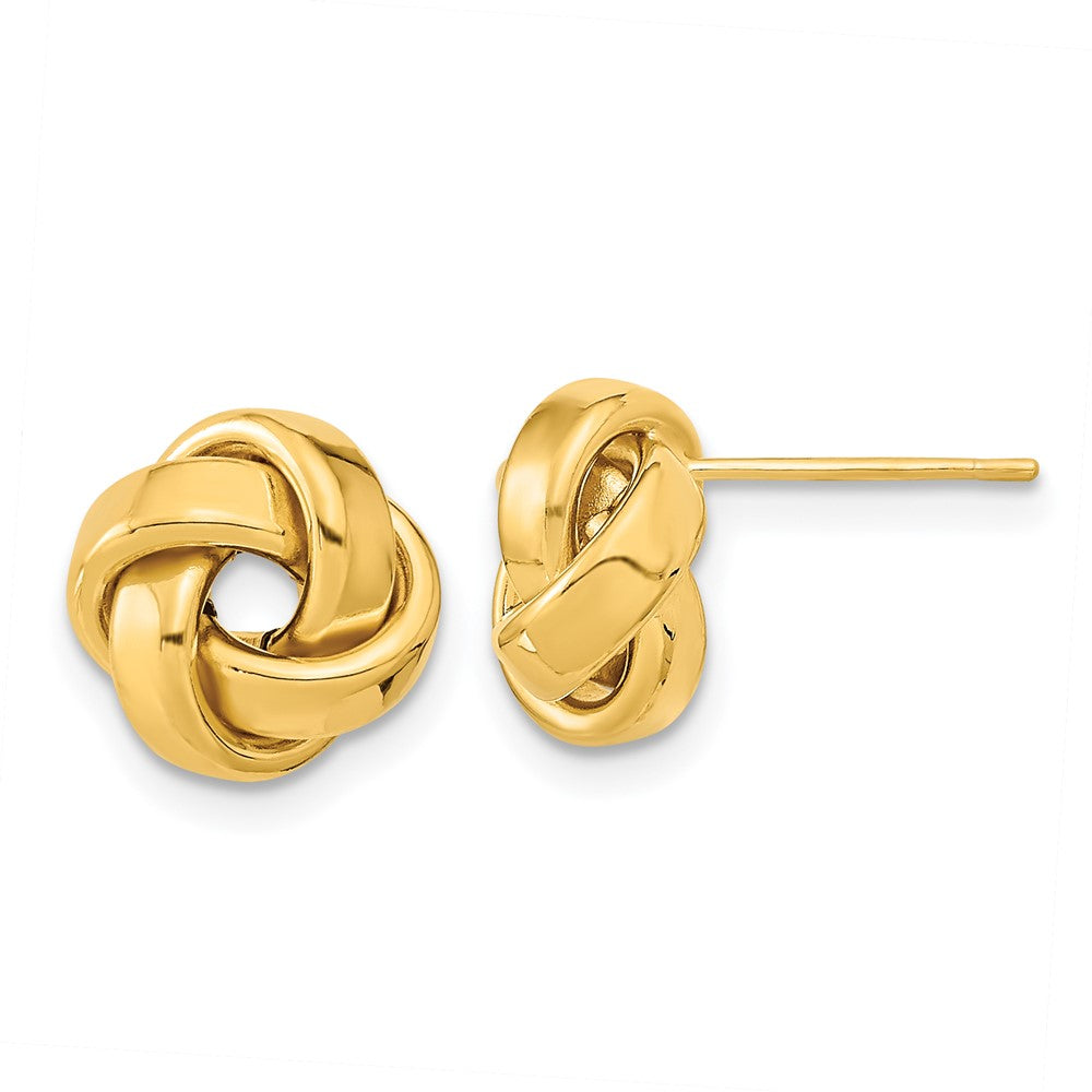 14K Gelbgold Poliert Liebe Knoten Ohrstecker