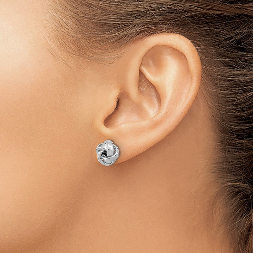 14K Weißgold Poliert Liebe Knoten Ohrstecker