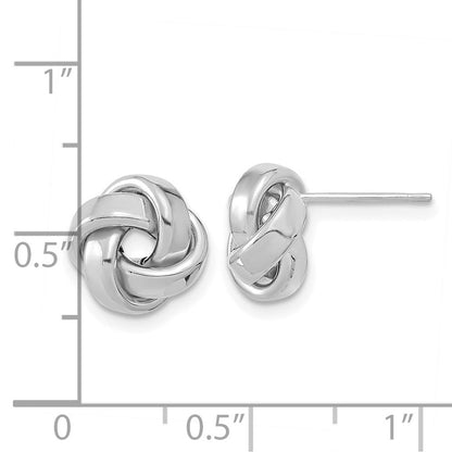 14K Weißgold Poliert Liebe Knoten Ohrstecker