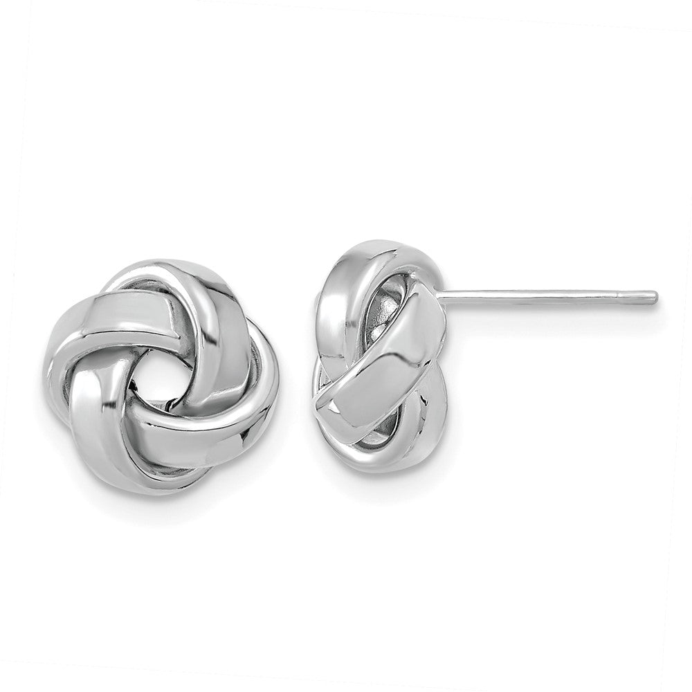 14K Weißgold Poliert Liebe Knoten Ohrstecker