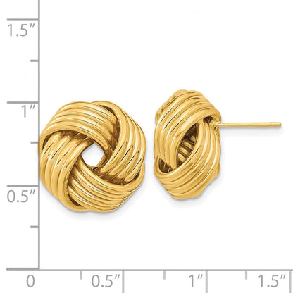 14K Gelbgold Poliert Liebe Knoten Ohrstecker