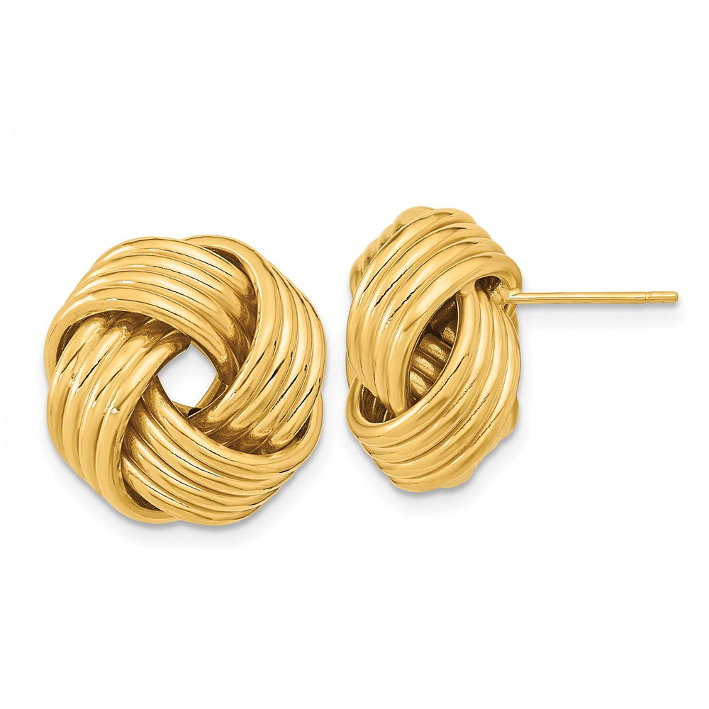 14K Gelbgold Poliert Liebe Knoten Ohrstecker