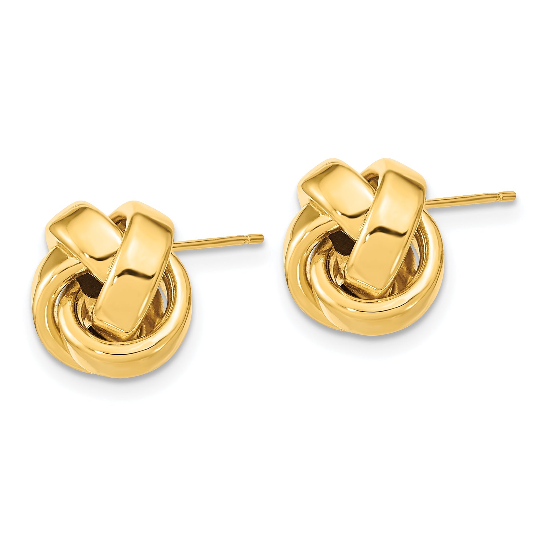 14K Gelbgold Poliert Liebe Knoten Ohrstecker