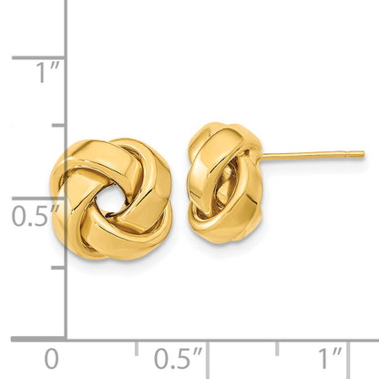 14K Gelbgold Poliert Liebe Knoten Ohrstecker