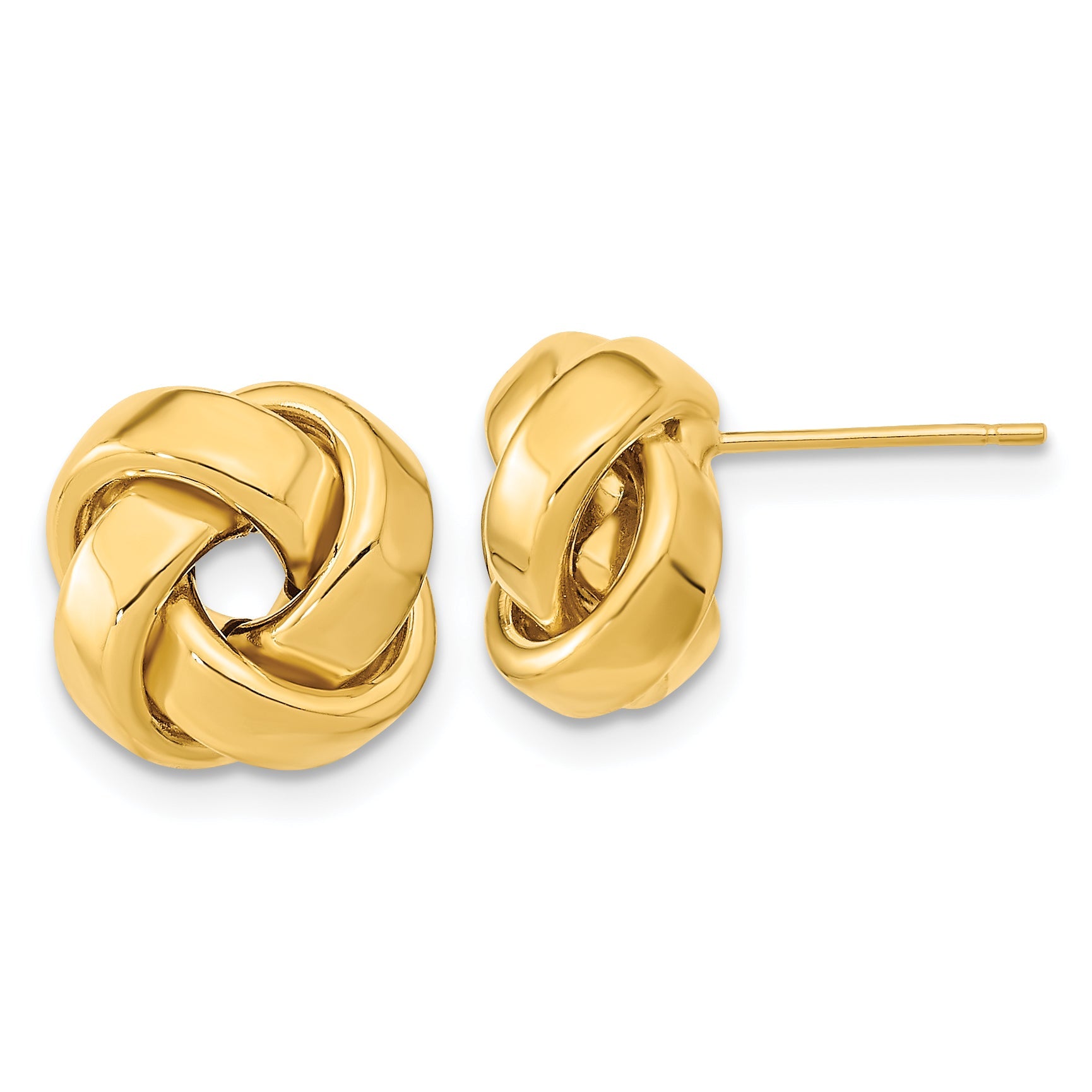 14K Gelbgold Poliert Liebe Knoten Ohrstecker