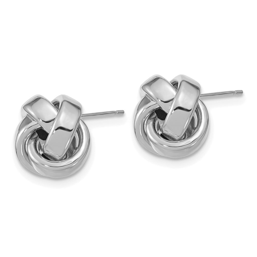 14K Weißgold Poliert Liebe Knoten Ohrstecker