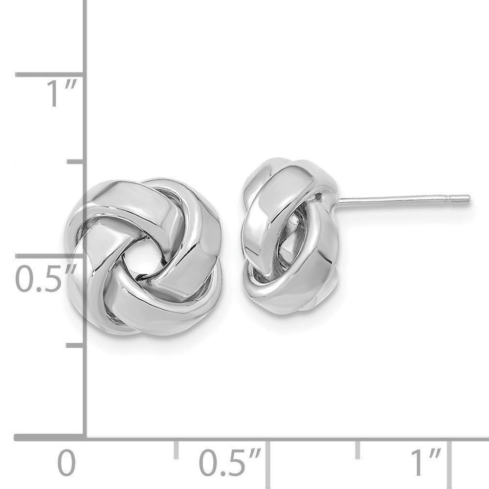 14K Weißgold Poliert Liebe Knoten Ohrstecker