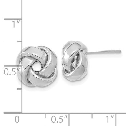 14K Weißgold Poliert Liebe Knoten Ohrstecker