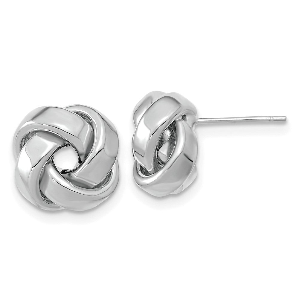 14K Weißgold Poliert Liebe Knoten Ohrstecker
