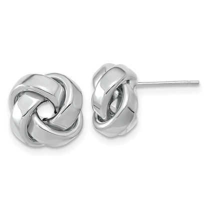 14K Weißgold Poliert Liebe Knoten Ohrstecker