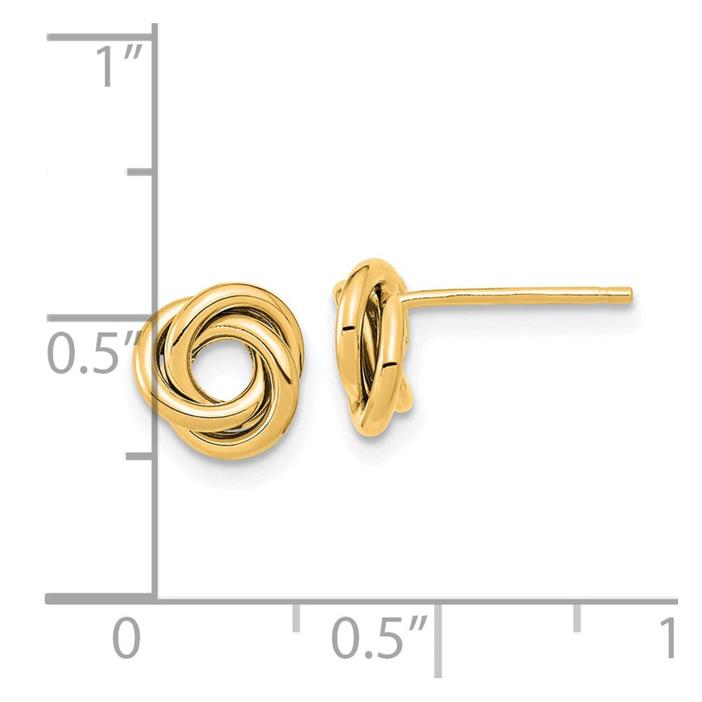 14K Gelbgold Poliert Liebe Knoten Ohrstecker