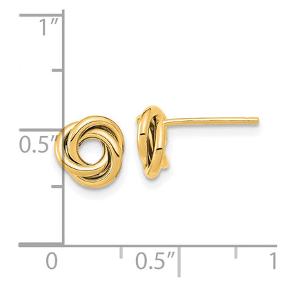 14K Gelbgold Poliert Liebe Knoten Ohrstecker