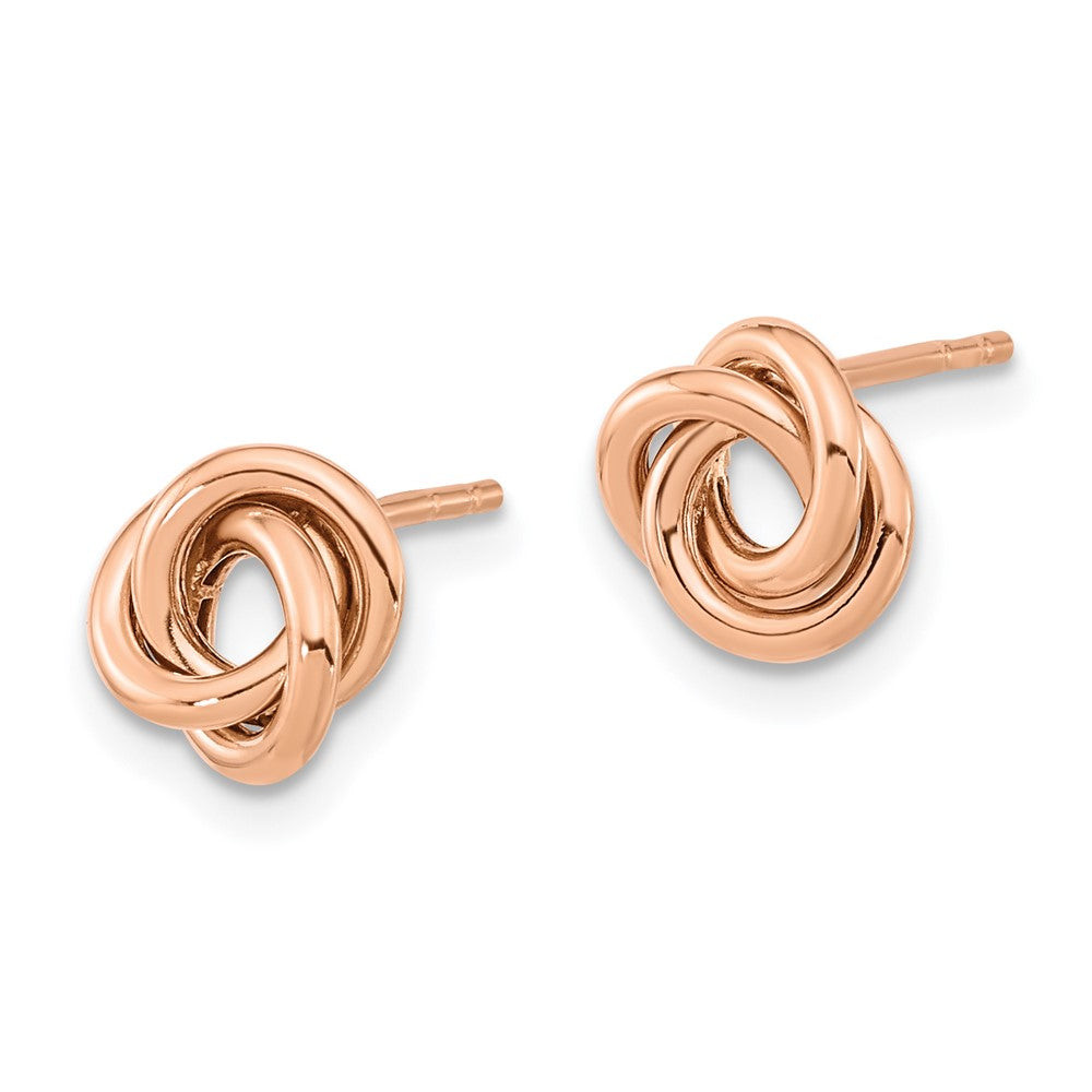 14K Roségold Poliert Liebe Knoten Ohrstecker