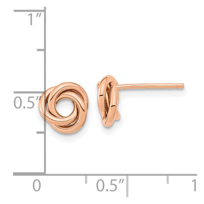 14K Roségold Poliert Liebe Knoten Ohrstecker