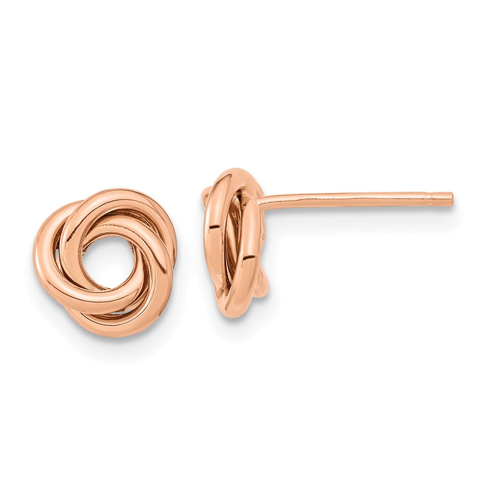 14K Roségold Poliert Liebe Knoten Ohrstecker