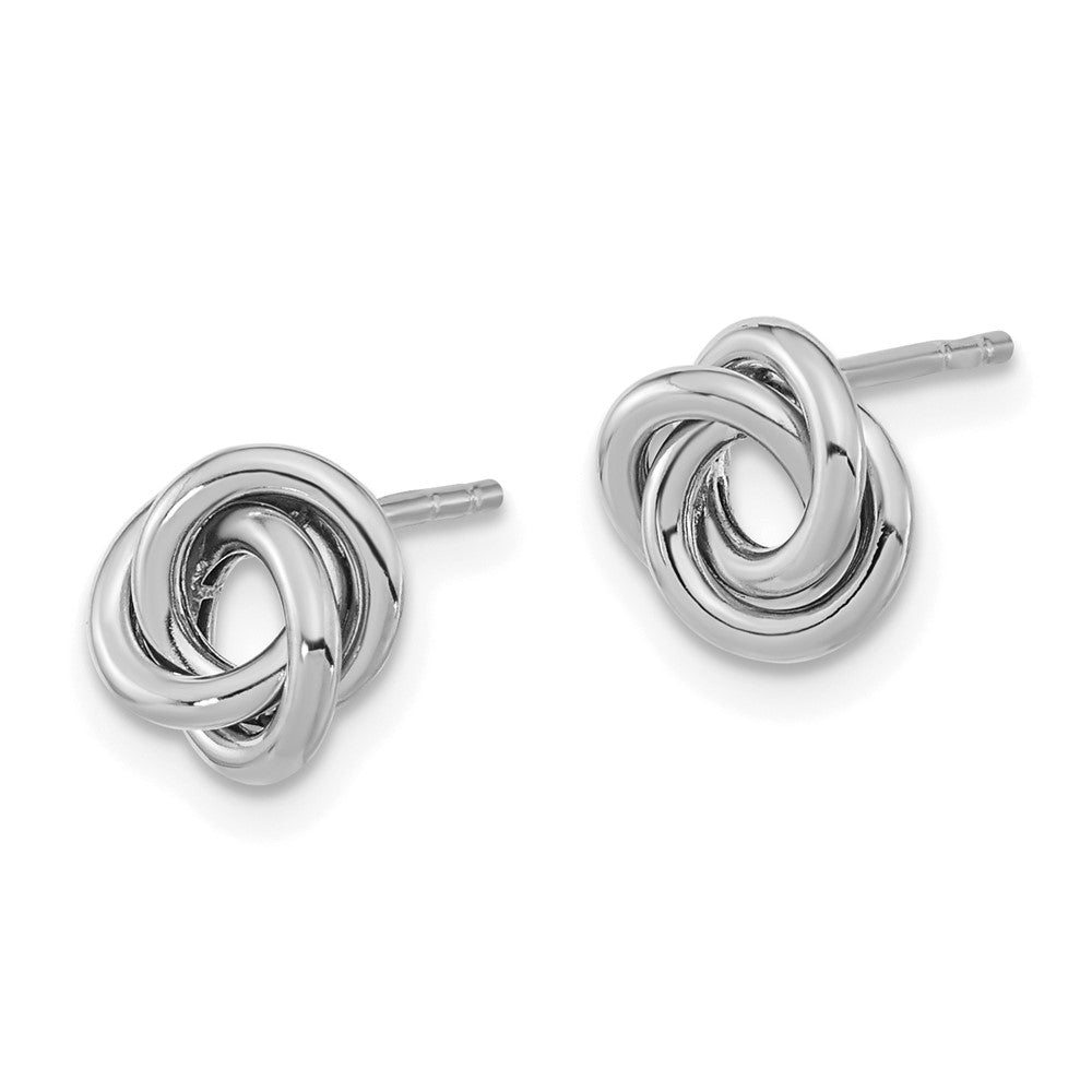 14K Weißgold Poliert Liebe Knoten Ohrstecker