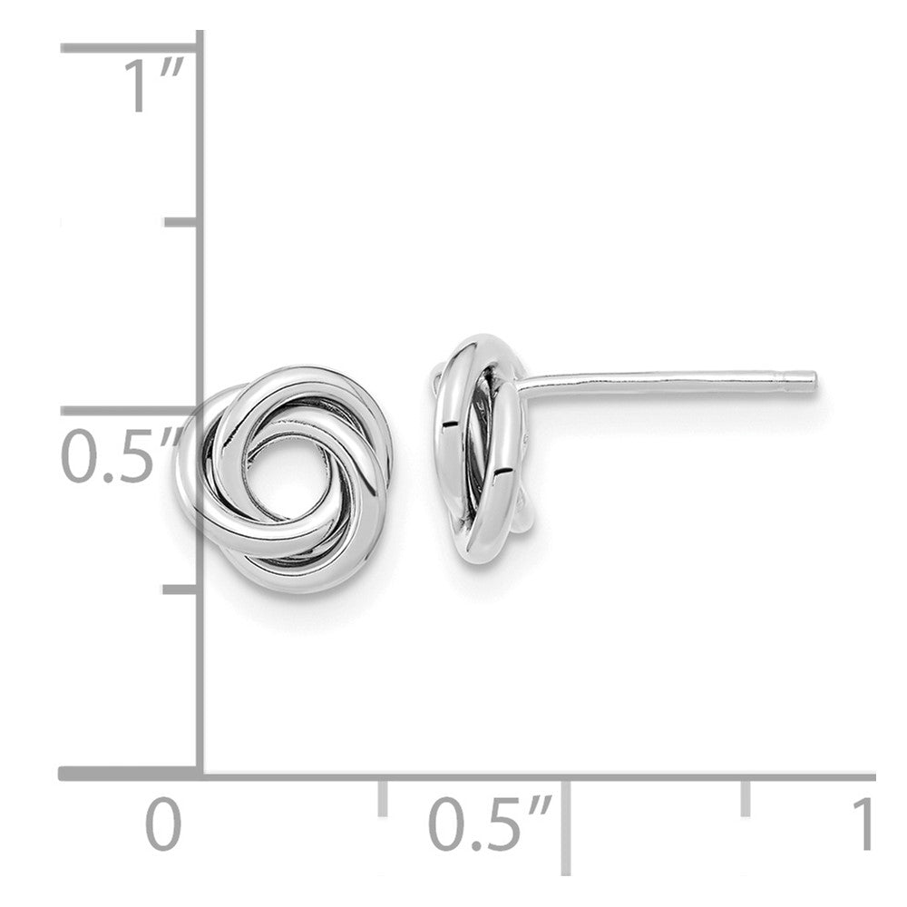 14K Weißgold Poliert Liebe Knoten Ohrstecker