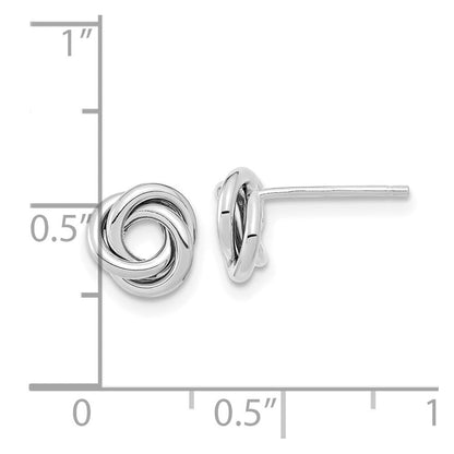 14K Weißgold Poliert Liebe Knoten Ohrstecker