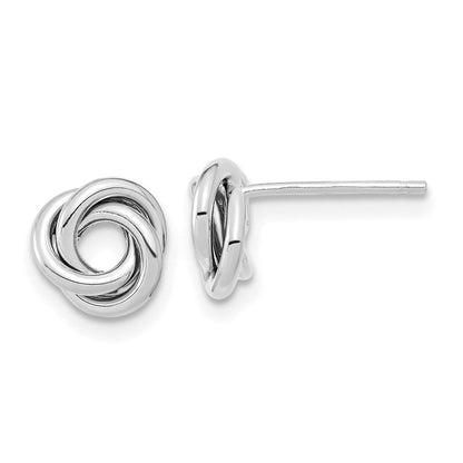 14K Weißgold Poliert Liebe Knoten Ohrstecker
