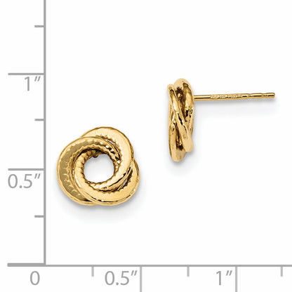 14K Gelbgold Poliert Liebe Knoten Ohrstecker