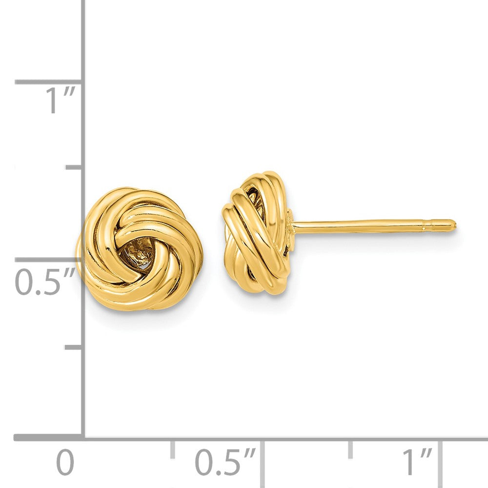 14K Gelbgold Poliert Liebe Knoten Ohrstecker