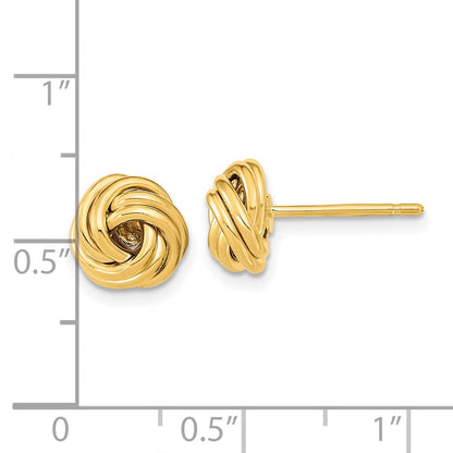 14K Gelbgold Poliert Liebe Knoten Ohrstecker