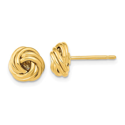 14K Gelbgold Poliert Liebe Knoten Ohrstecker