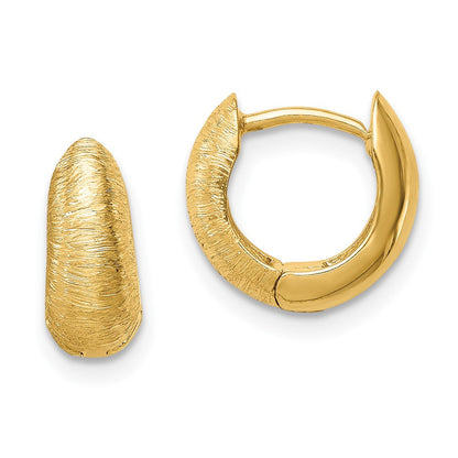 14K Gelbgold Strukturiert Creolen