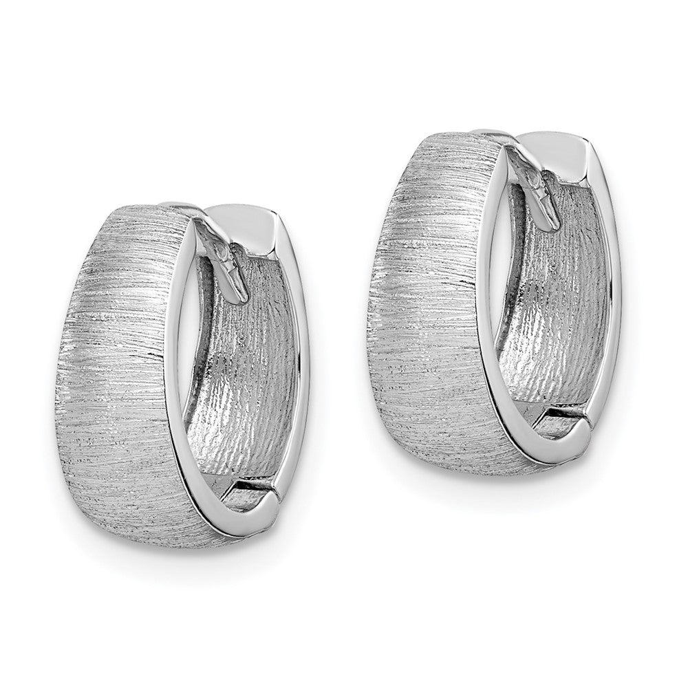 14K Weißgold Strukturiert Creolen