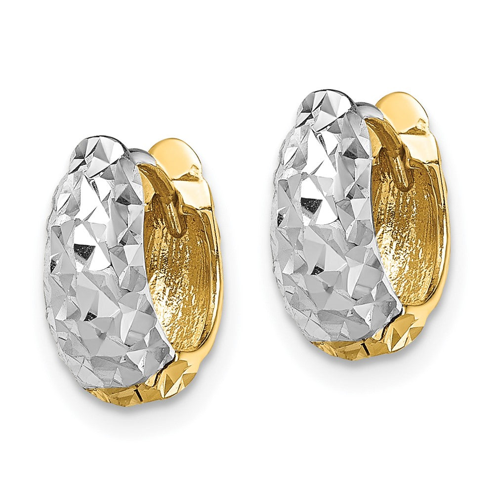14K Bicolor Strukturiert Creolen