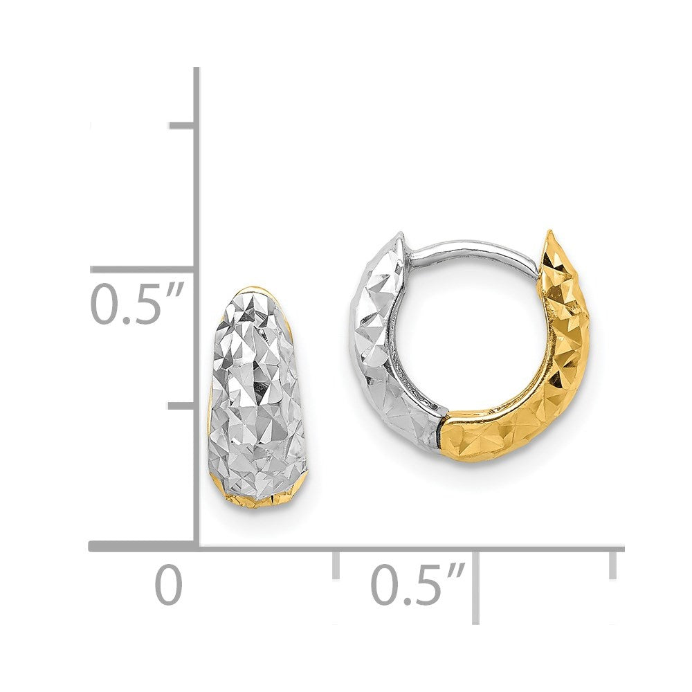14K Bicolor Strukturiert Creolen