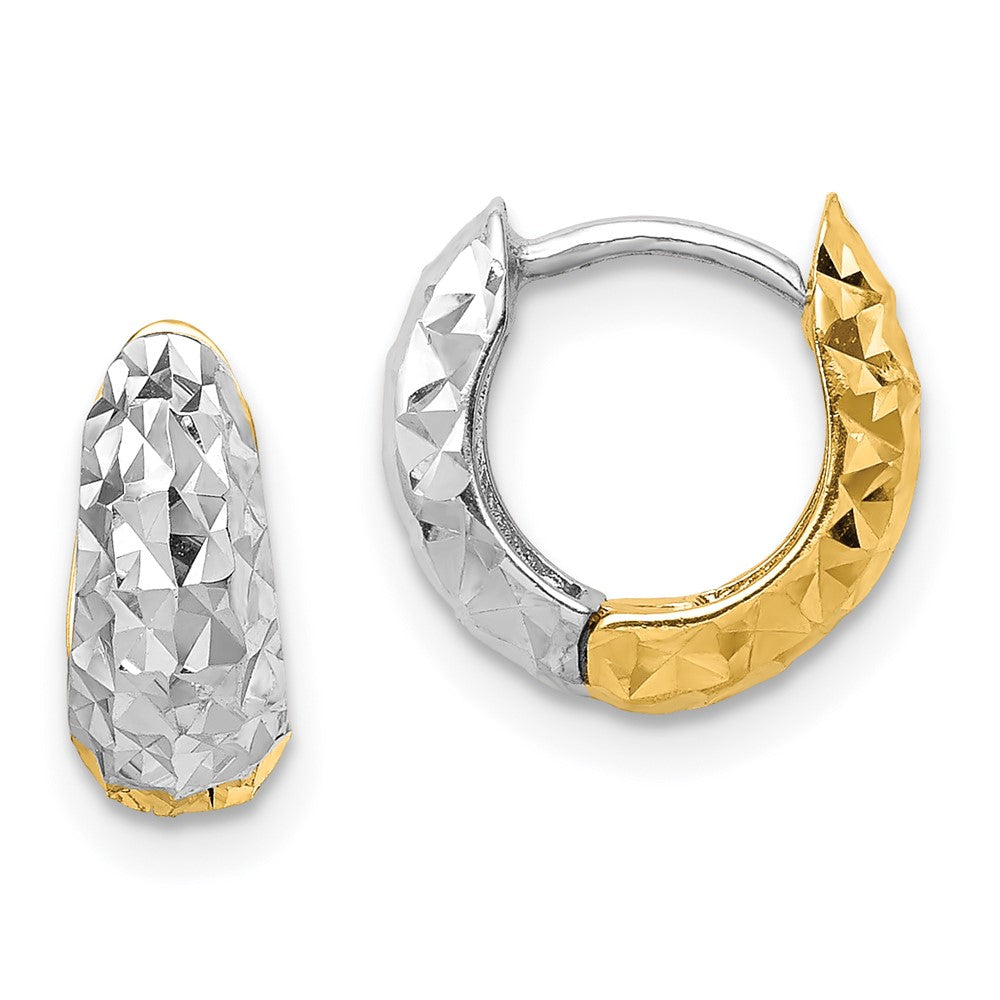14K Bicolor Strukturiert Creolen