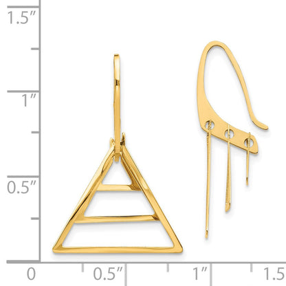 14K Gelbgold Dreifach Dreieck Ohrhänger
