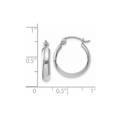 14K Weißgold Poliert 3.5mm Creolen