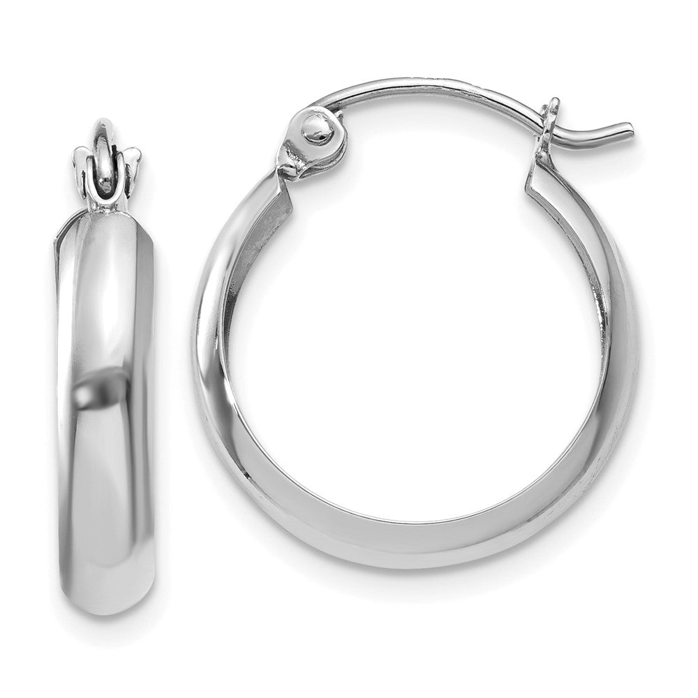 14K Weißgold Poliert 3.5mm Creolen