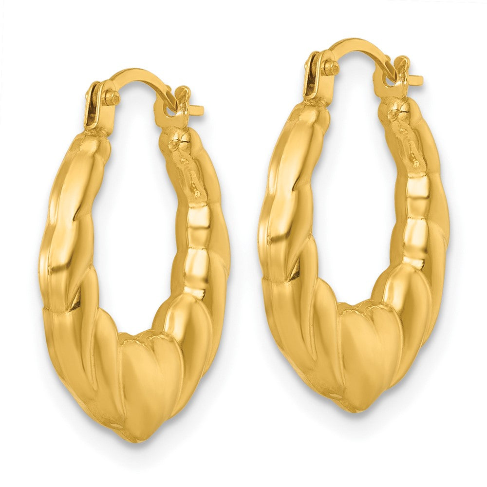 14K Gelbgold Poliert Herzen Creolen
