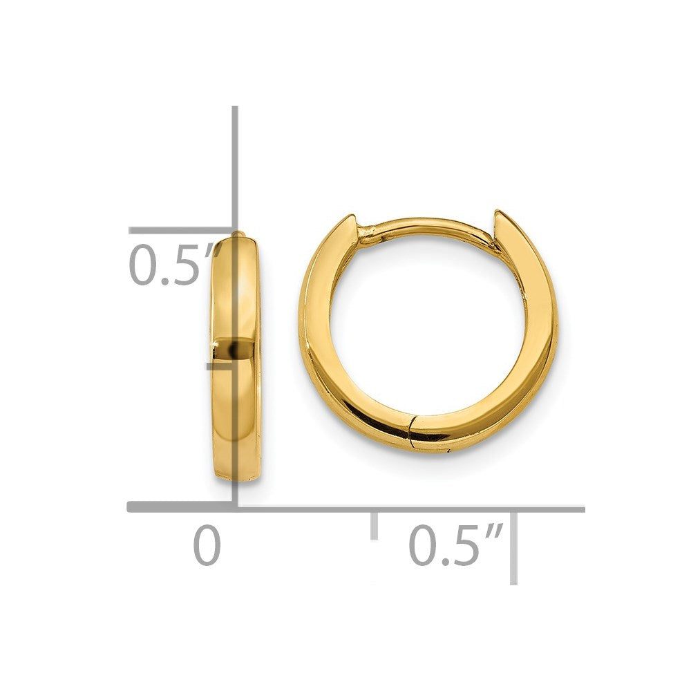 14K Gelbgold 2.25mm Rund Klappbar Creolen