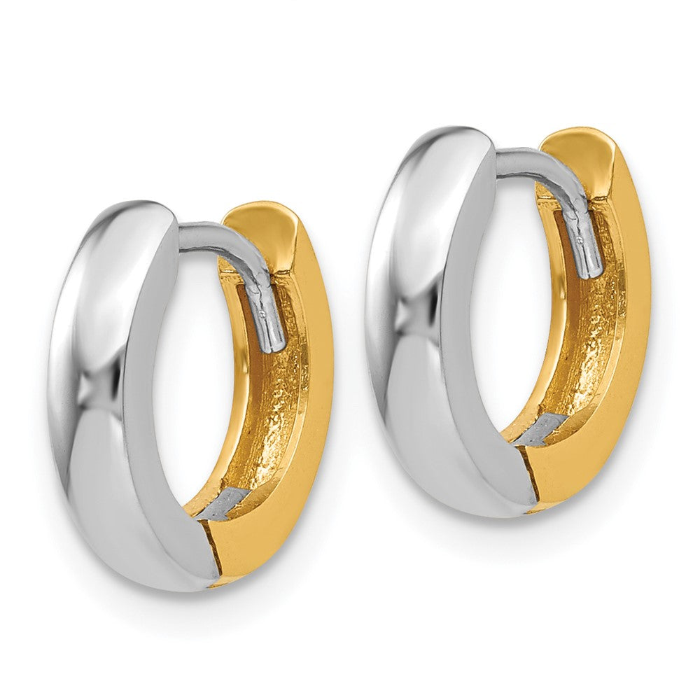 14K Bicolor 2.5mm Rund Klappbar Creolen