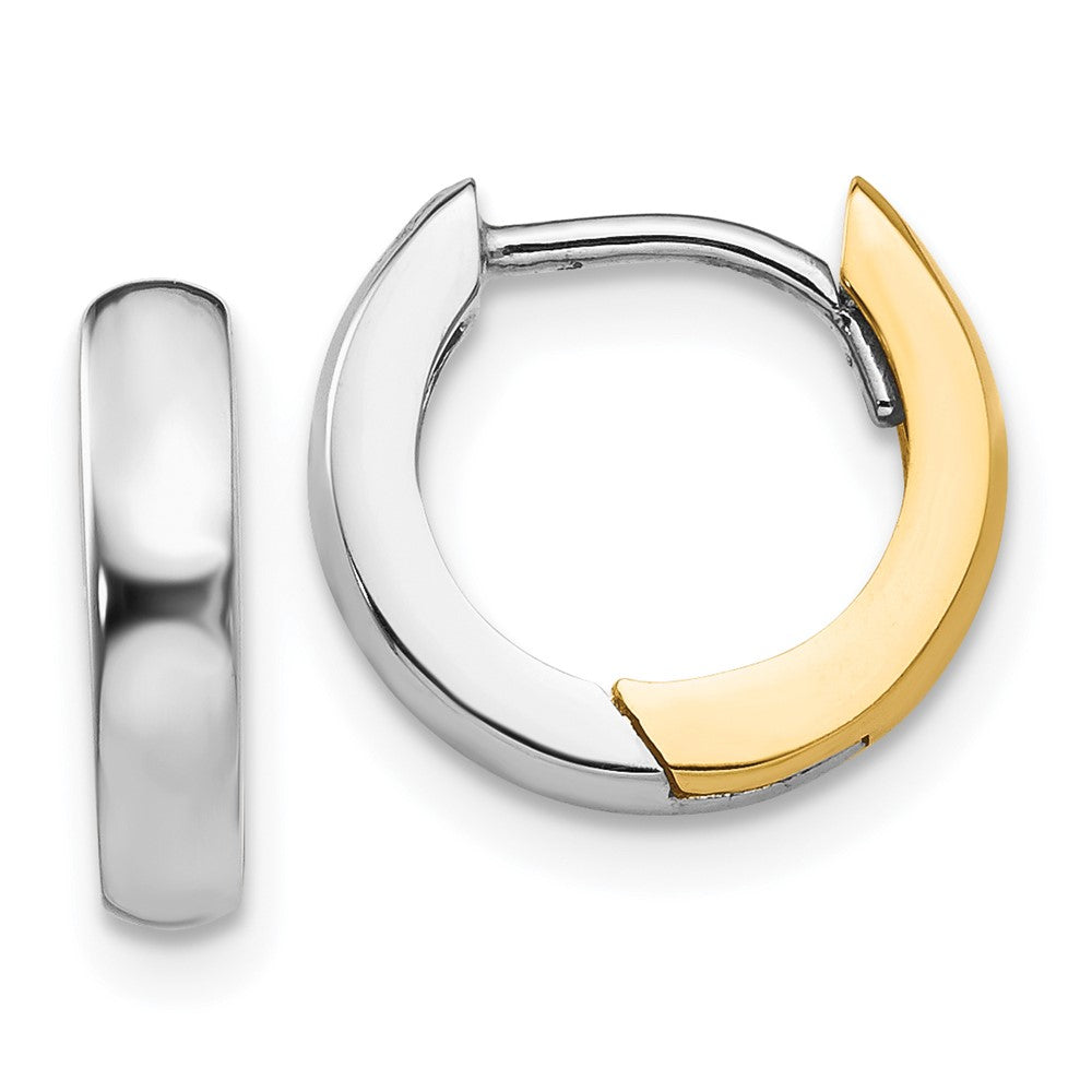 14K Bicolor 2.5mm Rund Klappbar Creolen