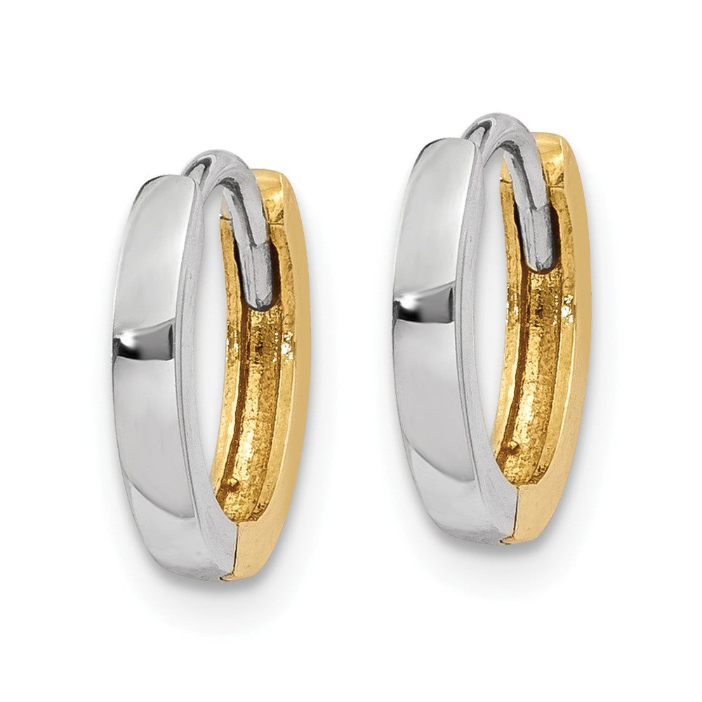 14K Bicolor 1.5mm Rund Klappbar Creolen