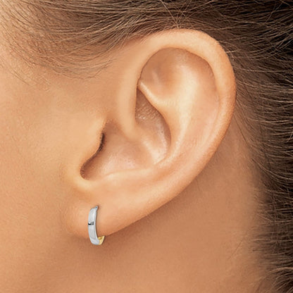14K Bicolor 1.5mm Rund Klappbar Creolen