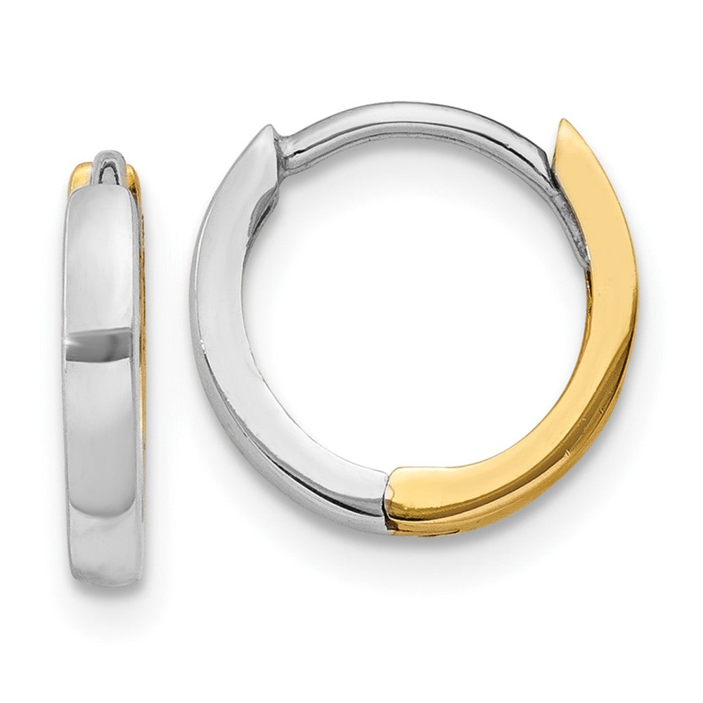 14K Bicolor 1.5mm Rund Klappbar Creolen