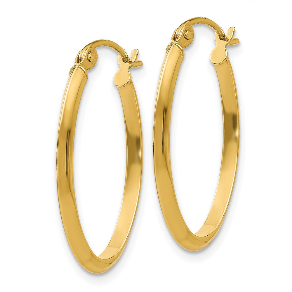 14K Gelbgold 2mm Oval Creolen