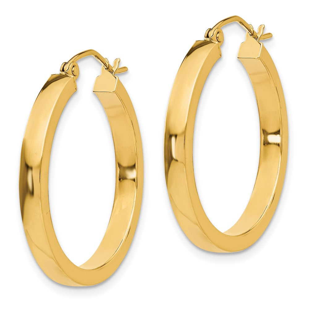 14K Gelbgold 2x3mm Quadratisch Röhre Creolen