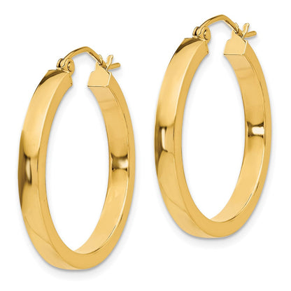 14K Gelbgold 2x3mm Quadratisch Röhre Creolen