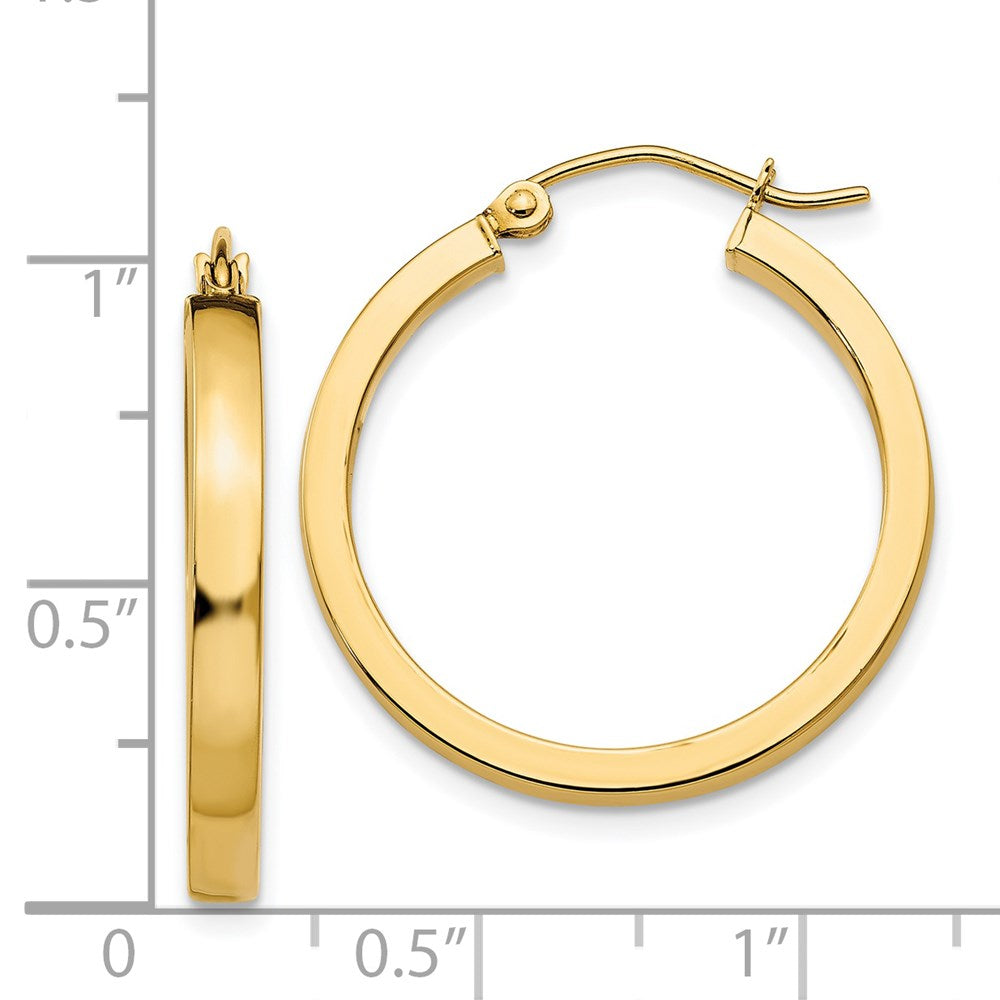 14K Gelbgold 2x3mm Quadratisch Röhre Creolen