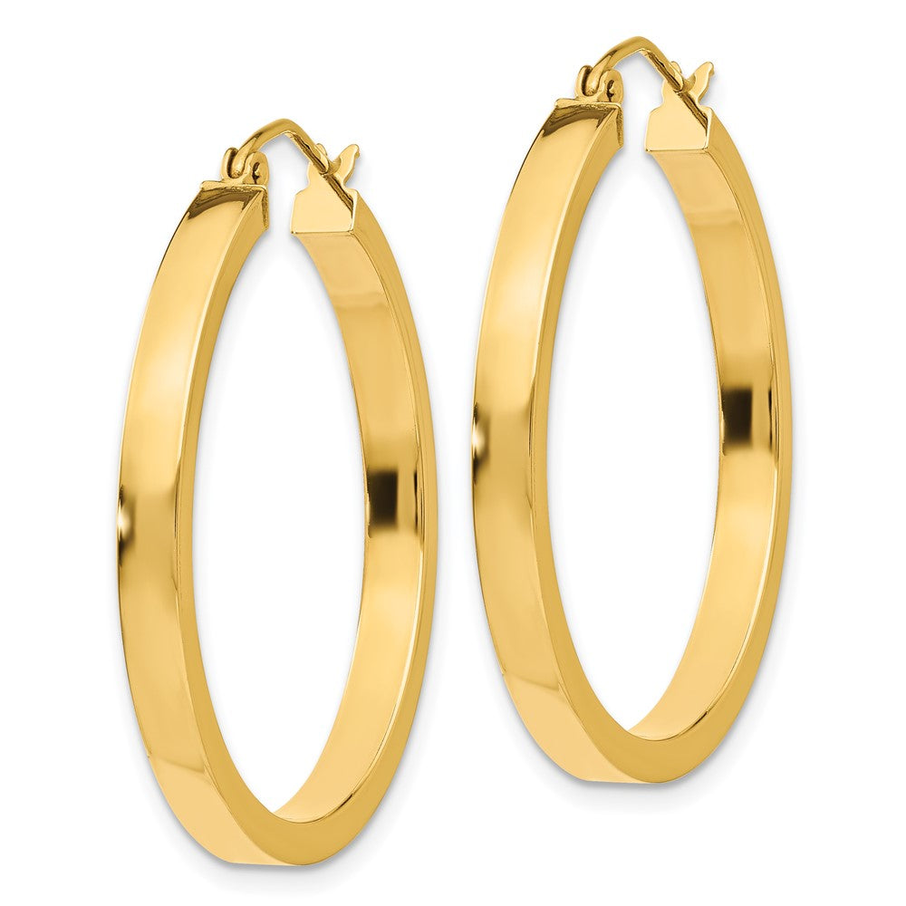14K Gelbgold 2x3mm Quadratisch Röhre Creolen